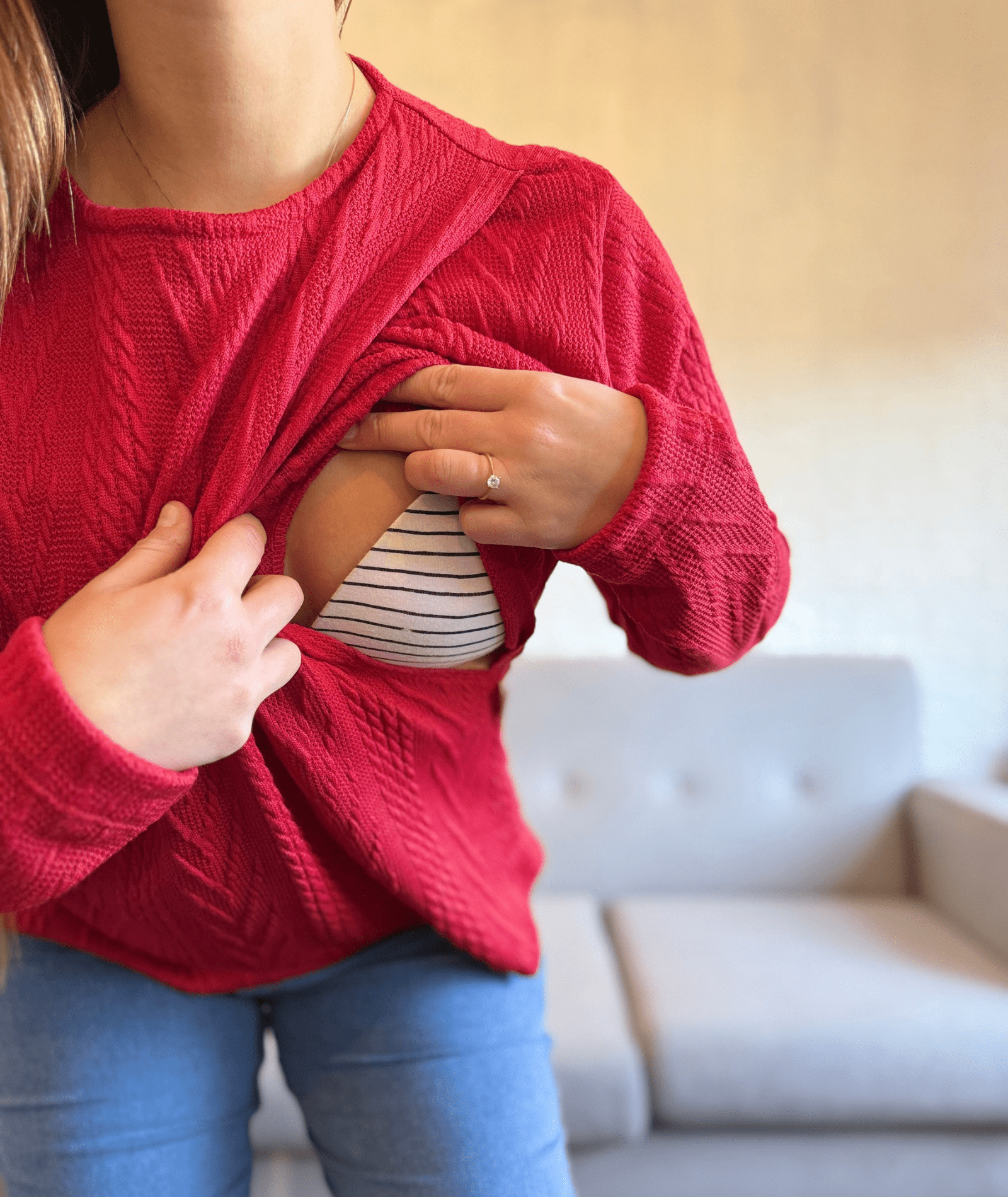 Sweater lactancia Londres Rojo