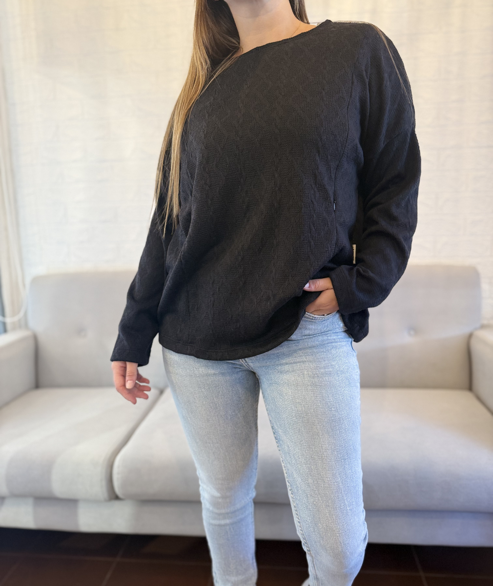 Sweater Lactancia Brook – Negro
