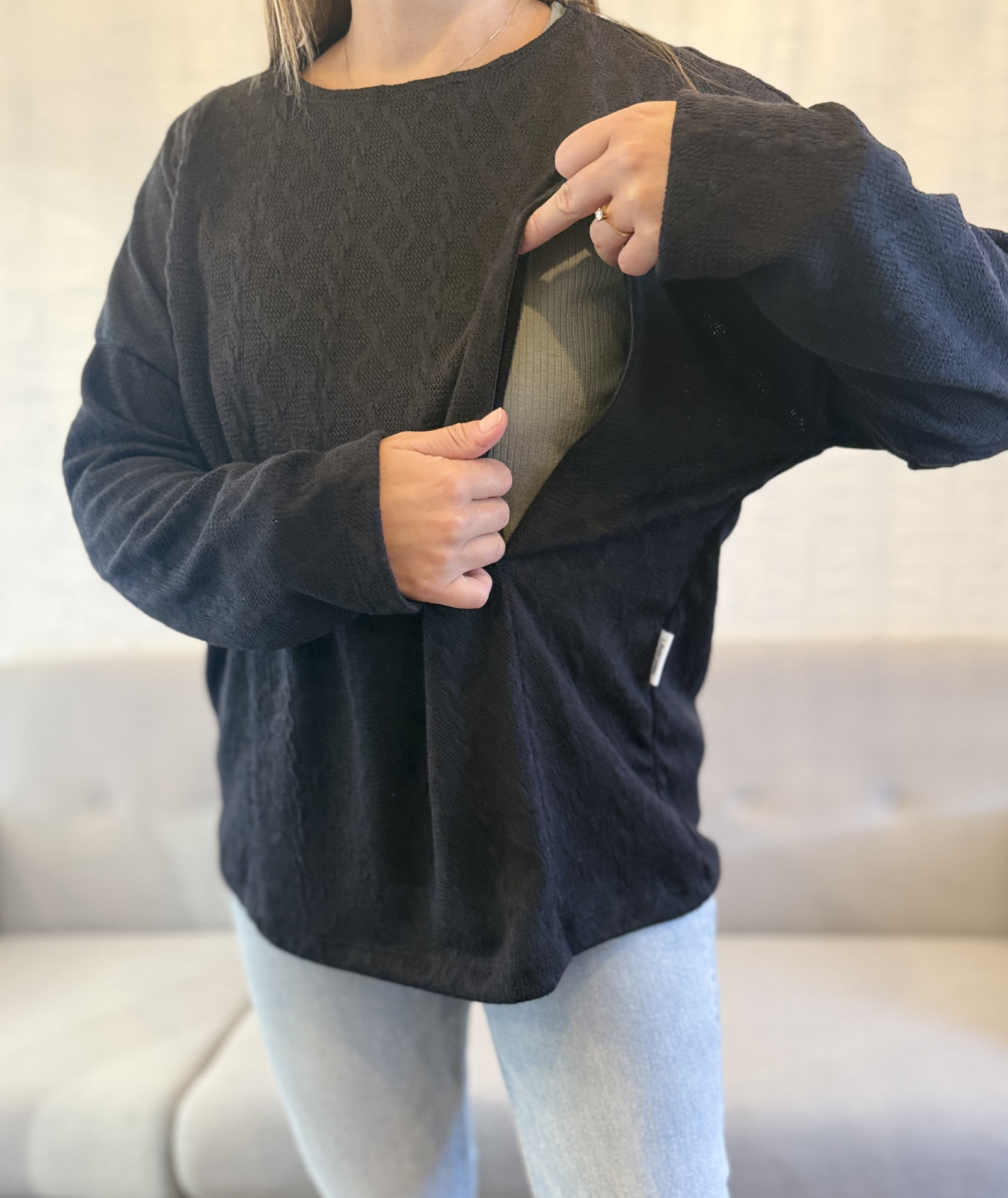 Sweater Lactancia Brook – Negro